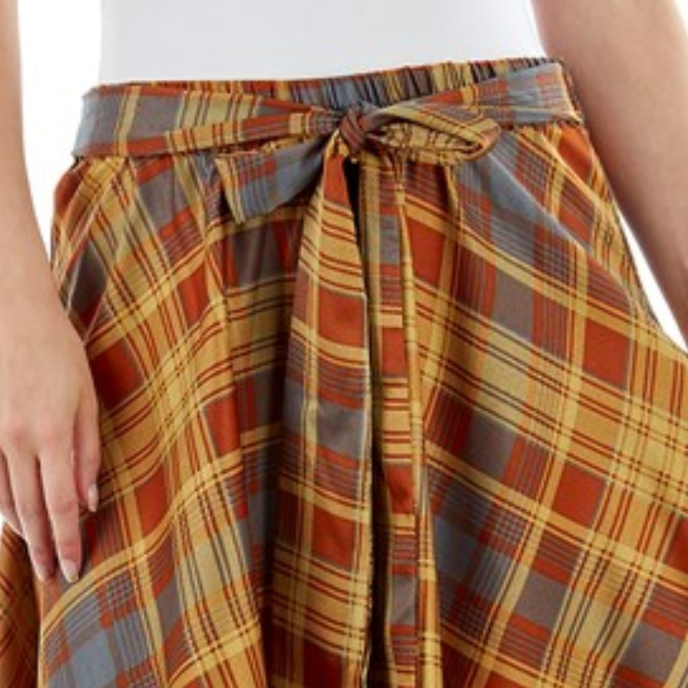 New Retro Plaid Skirt A-Line Sz M Vintage Look - Picture 2 of 3